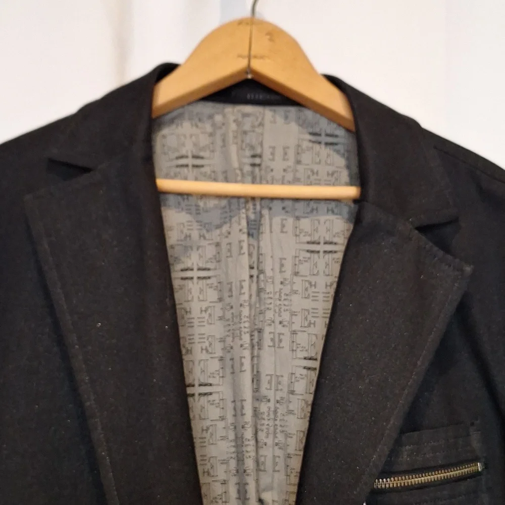 Elle Homme utility blazer with removable high neck colar